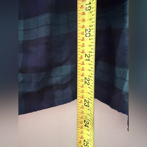 J.Crew Factory Women's Black Watch Tartan Flannel Squareneck Ruffle top NWT - Picture 7 of 7